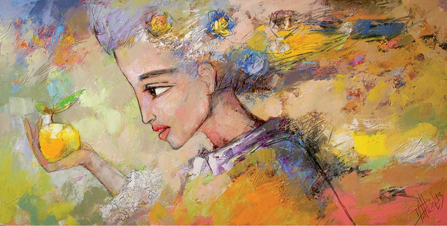 1. Момиче с ябълка