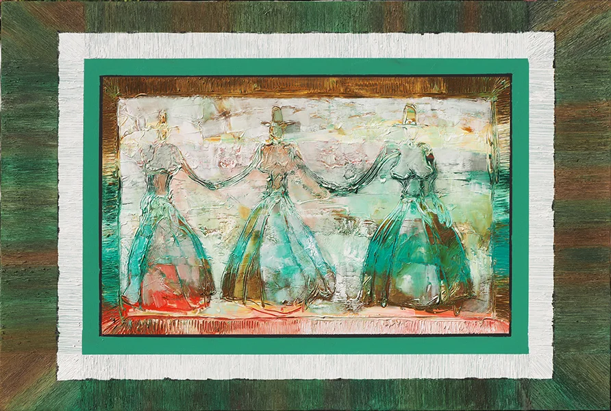 137. Girlfriends in green